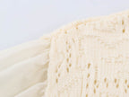 Women Clothing Sweet round Neck Button 3/4 Sleeve Mesh