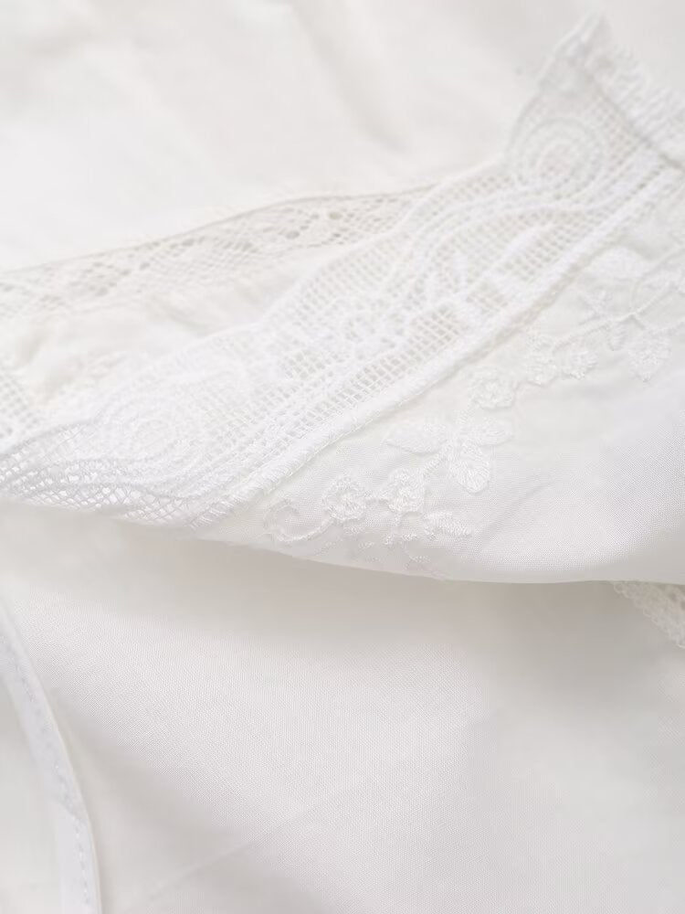 Women Summer Arrival Lace trimmed Sleeveless Tank Top with Bow Embroidery Sheer Design for Women