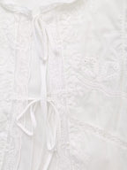 Women Summer Arrival Lace trimmed Sleeveless Tank Top with Bow Embroidery Sheer Design for Women