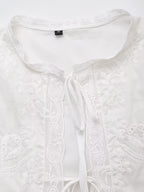 Women Summer Arrival Lace trimmed Sleeveless Tank Top with Bow Embroidery Sheer Design for Women