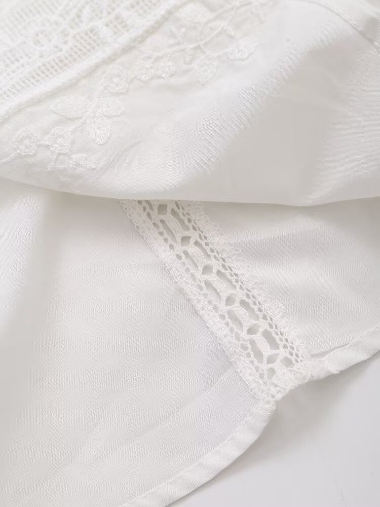 Women Summer Arrival Lace trimmed Sleeveless Tank Top with Bow Embroidery Sheer Design for Women