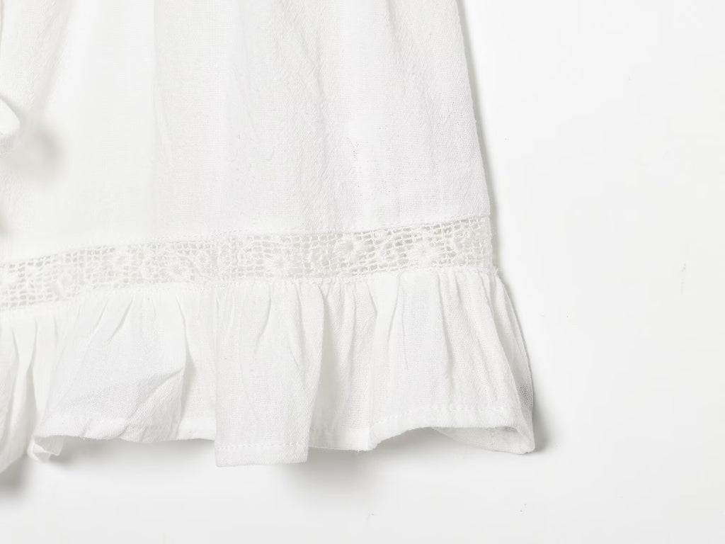 Women Clothing Summer Sexy Tulle Embroidered Hanging Collar