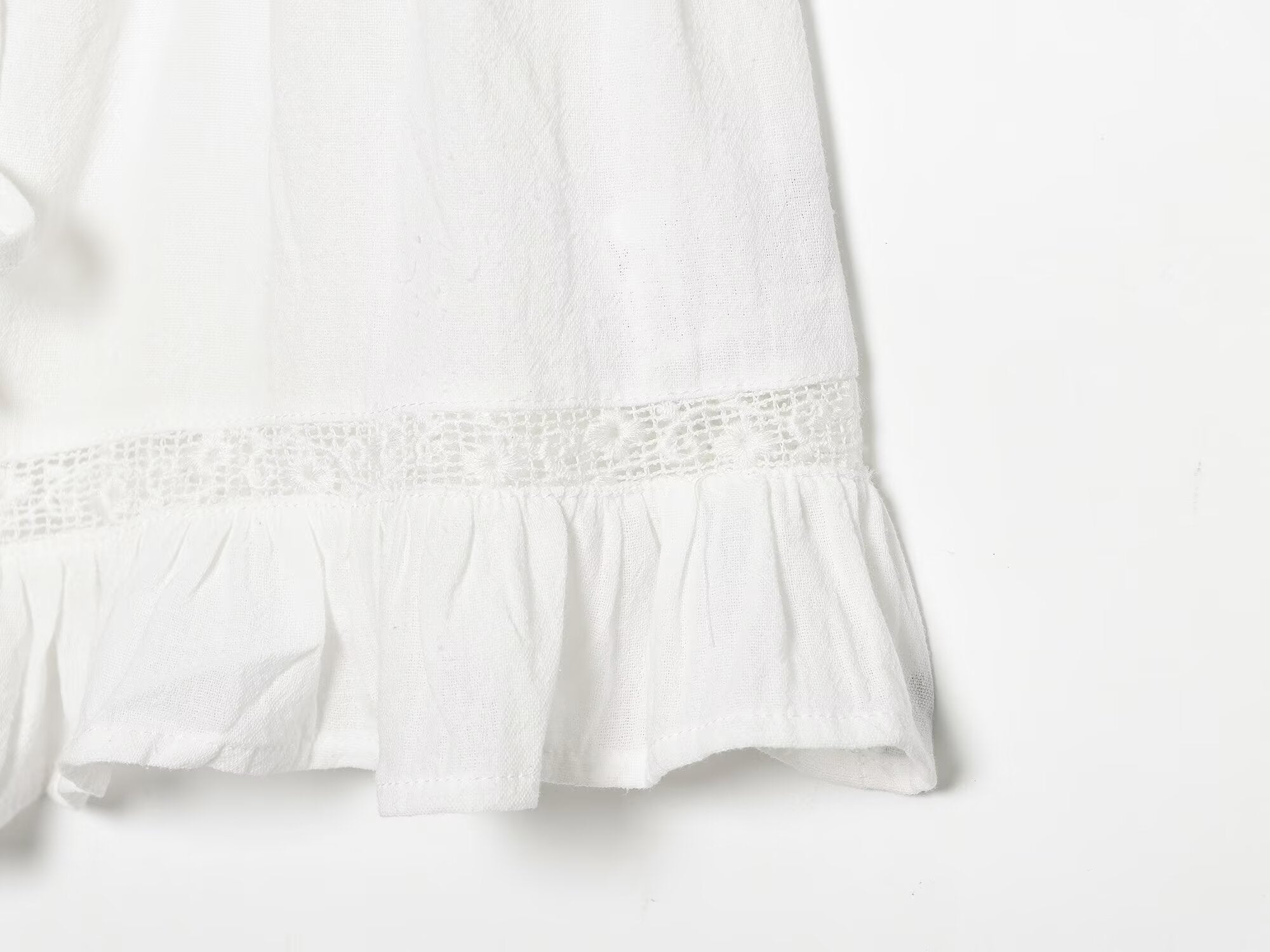 Women Clothing Summer Sexy Tulle Embroidered Hanging Collar