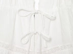 Women Clothing Summer Sexy Tulle Embroidered Hanging Collar
