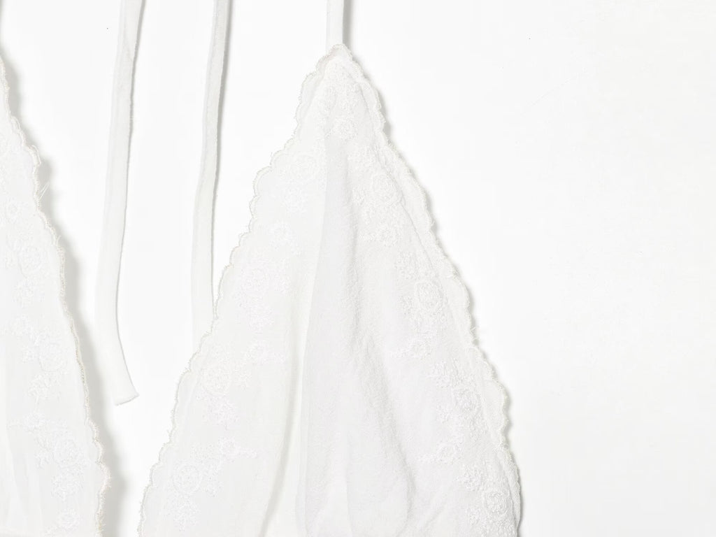 Women Clothing Summer Sexy Tulle Embroidered Hanging Collar