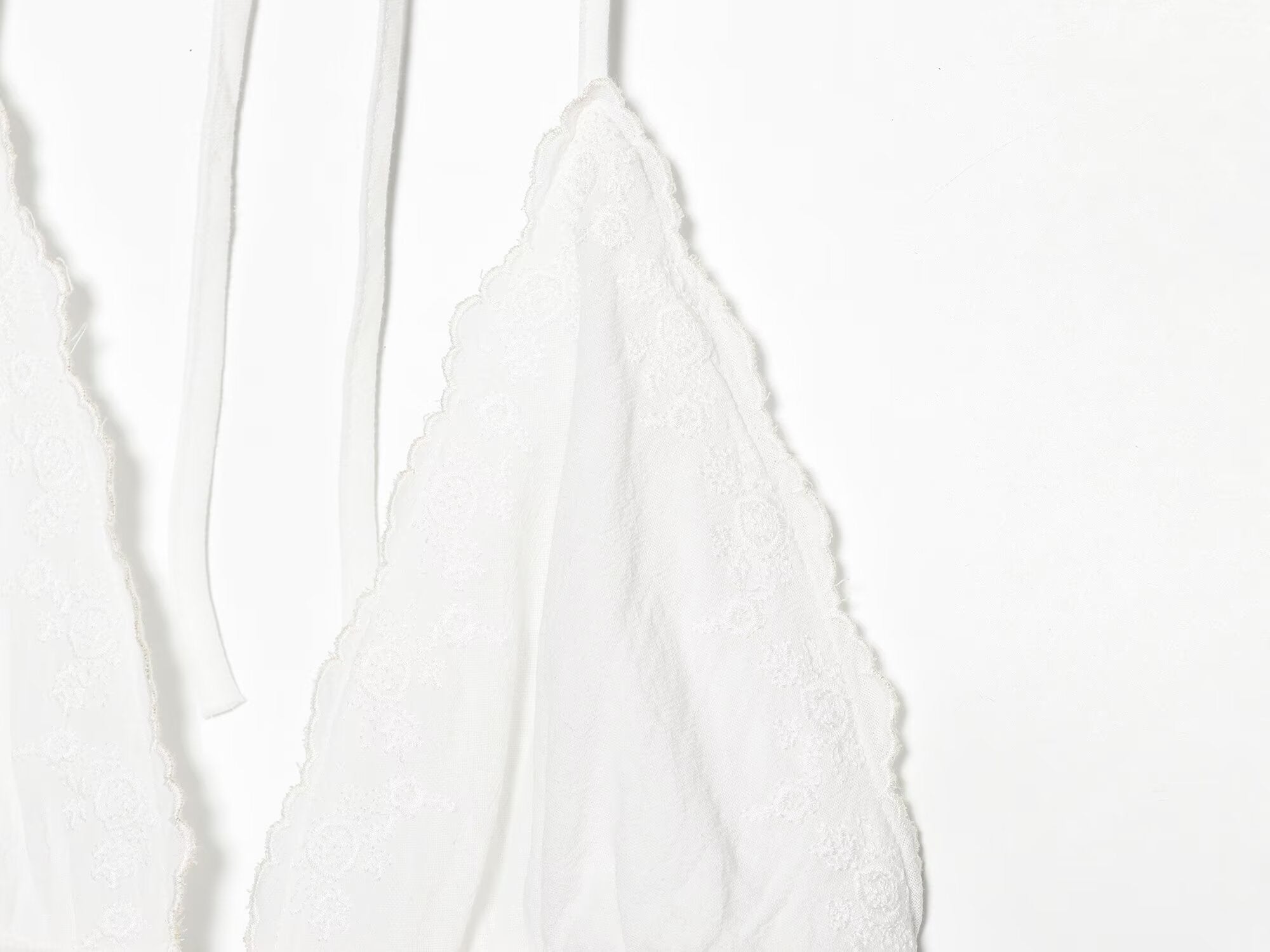Women Clothing Summer Sexy Tulle Embroidered Hanging Collar