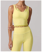 Lace Home Faux Two Pieces with Chest Pad Sports Yoga Women