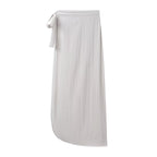 Women Solid Color Long Sleeved Shirt Trousers Skirt Three Piece Set
