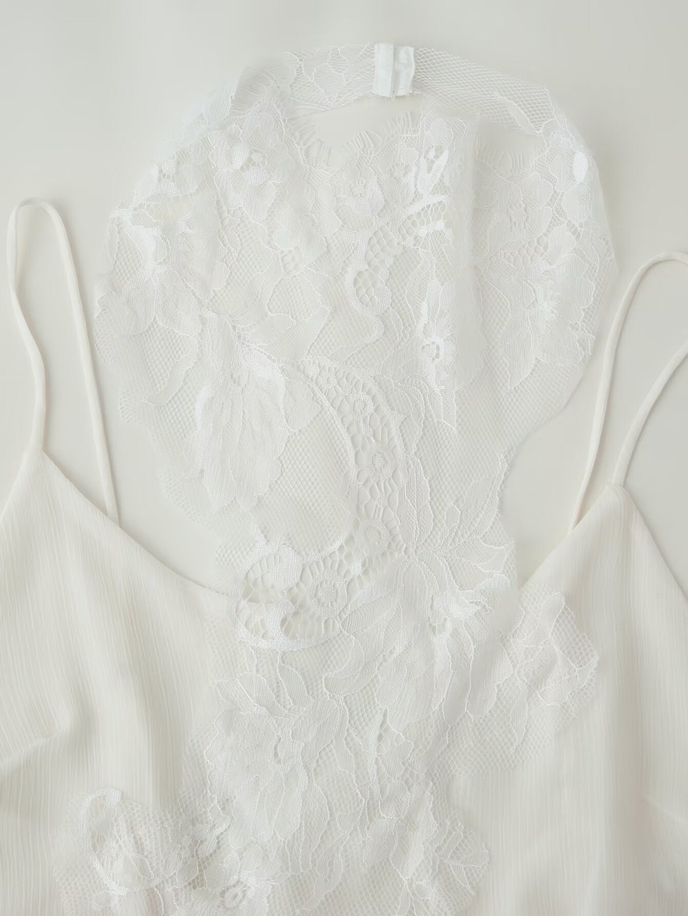 Women Clothing Autumn Korean Fresh Simple Elegant Sweet Lace Splicing Sling
