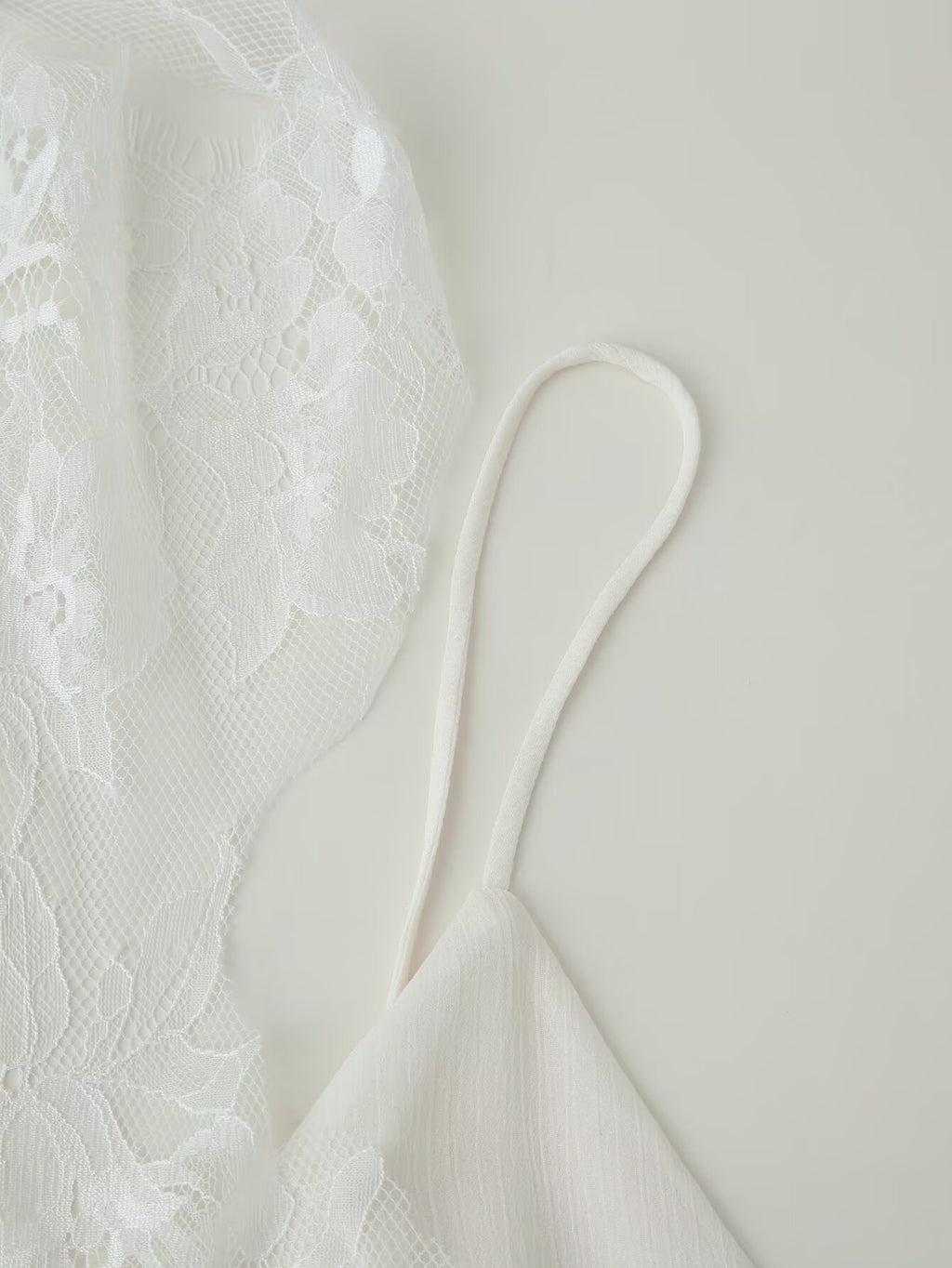 Women Clothing Autumn Korean Fresh Simple Elegant Sweet Lace Splicing Sling