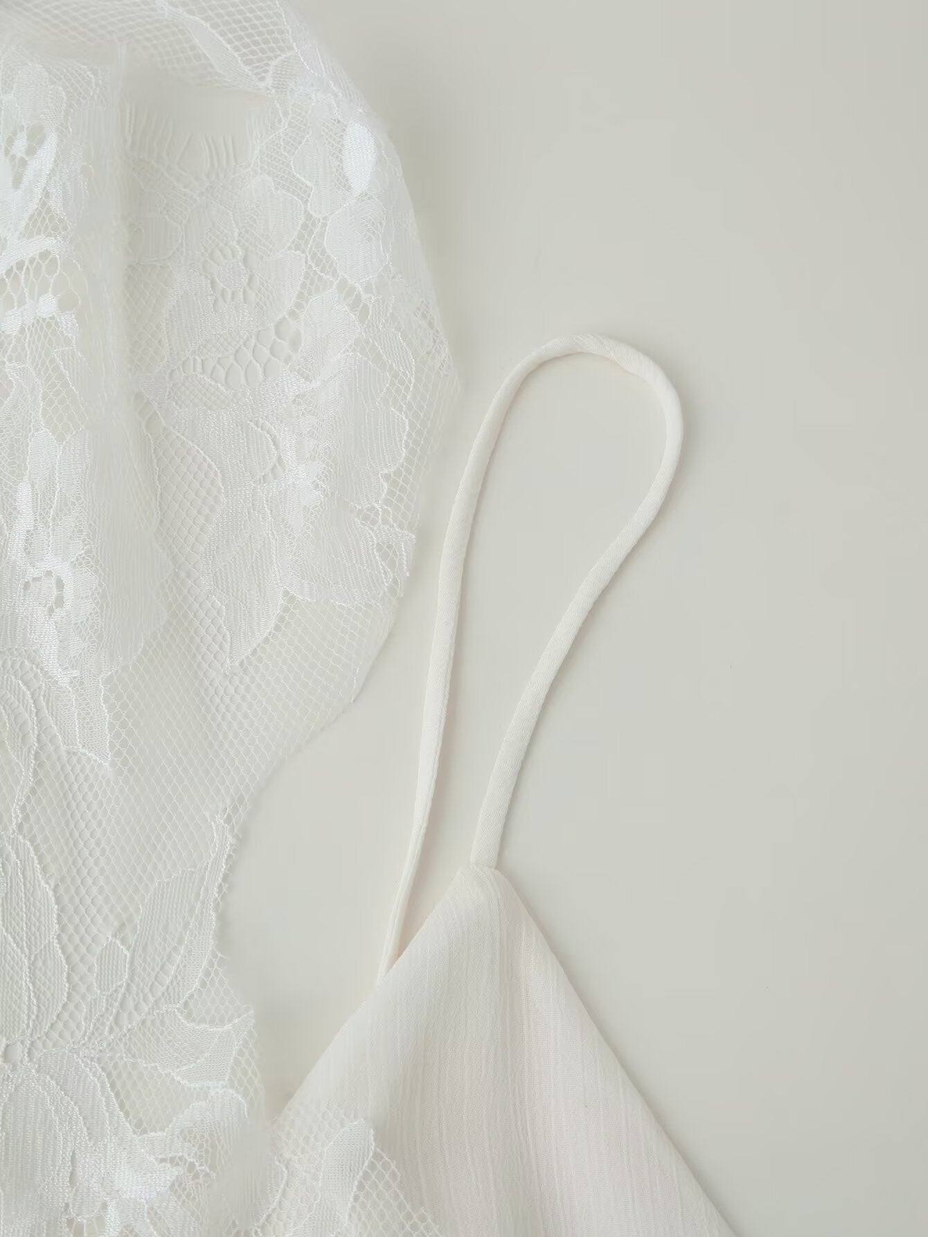 Women Clothing Autumn Korean Fresh Simple Elegant Sweet Lace Splicing Sling