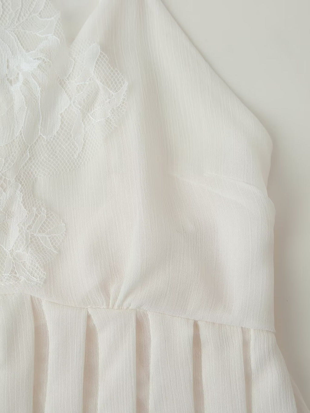 Women Clothing Autumn Korean Fresh Simple Elegant Sweet Lace Splicing Sling