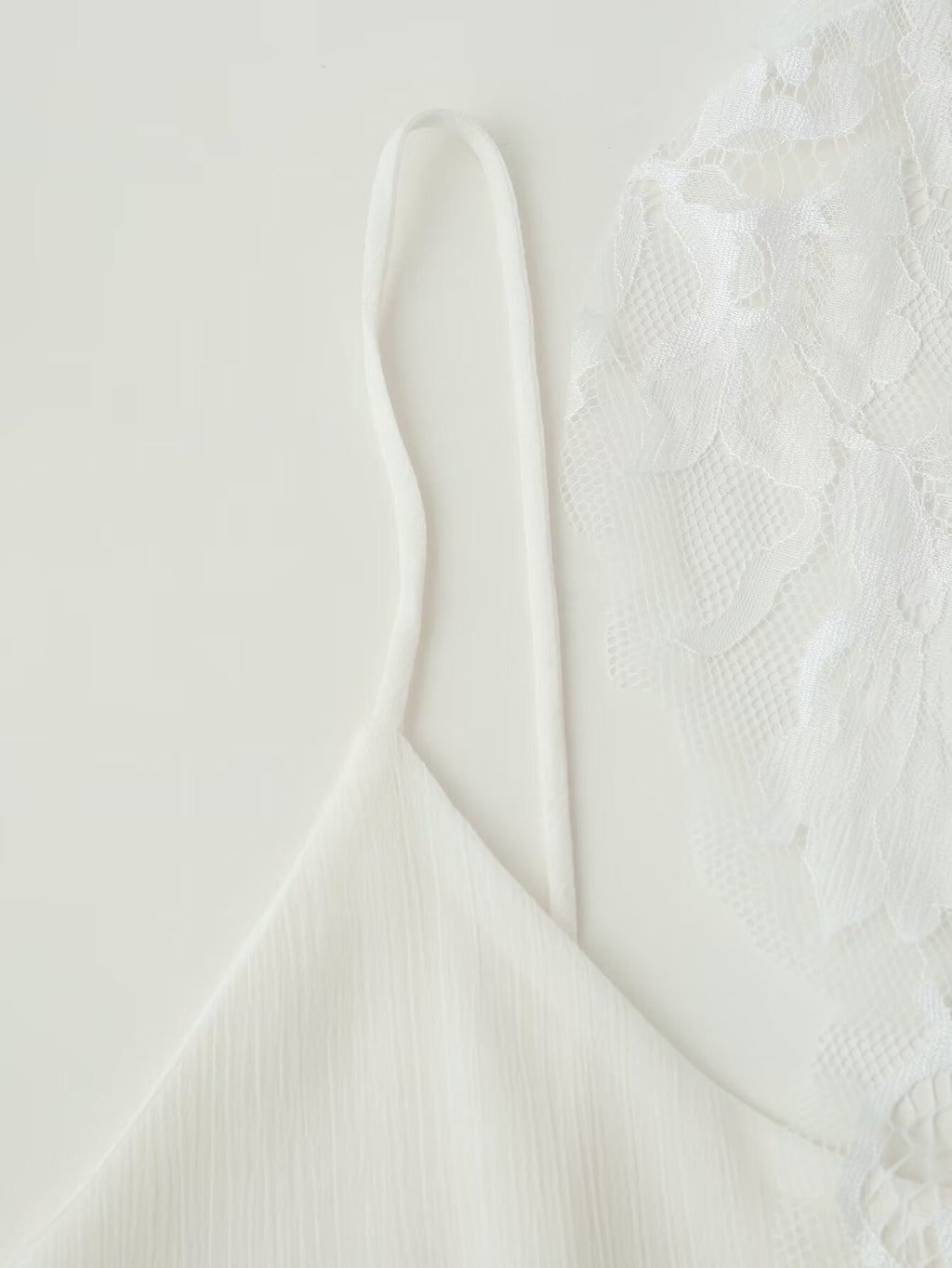 Women Clothing Autumn Korean Fresh Simple Elegant Sweet Lace Splicing Sling