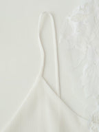 Women Clothing Autumn Korean Fresh Simple Elegant Sweet Lace Splicing Sling