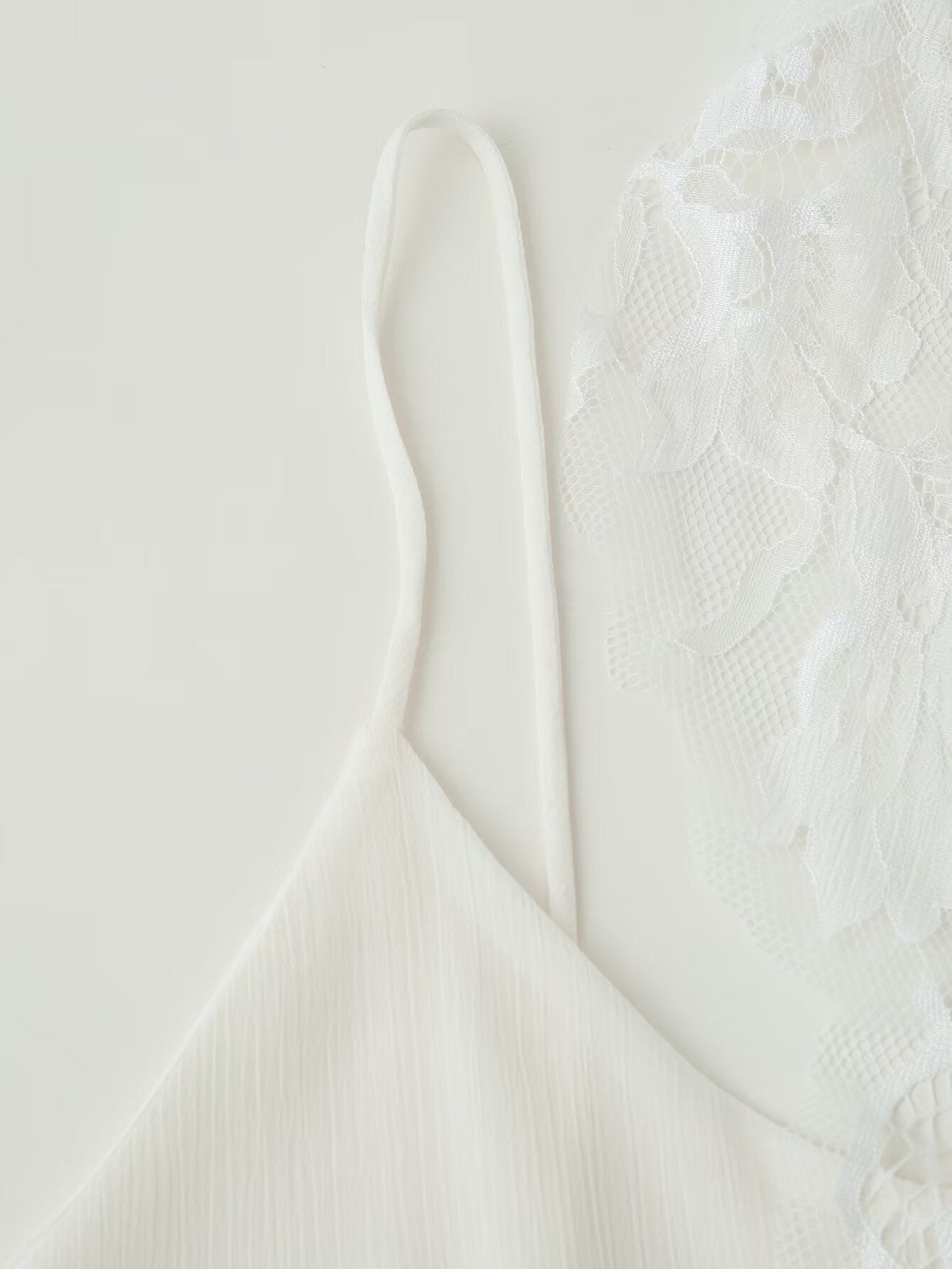 Women Clothing Autumn Korean Fresh Simple Elegant Sweet Lace Splicing Sling