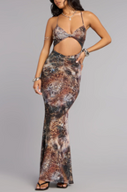 Women's Backless Halter Dress