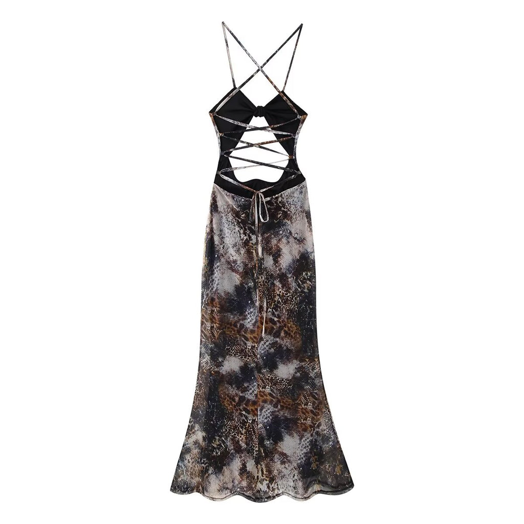 Women's Backless Halter Dress