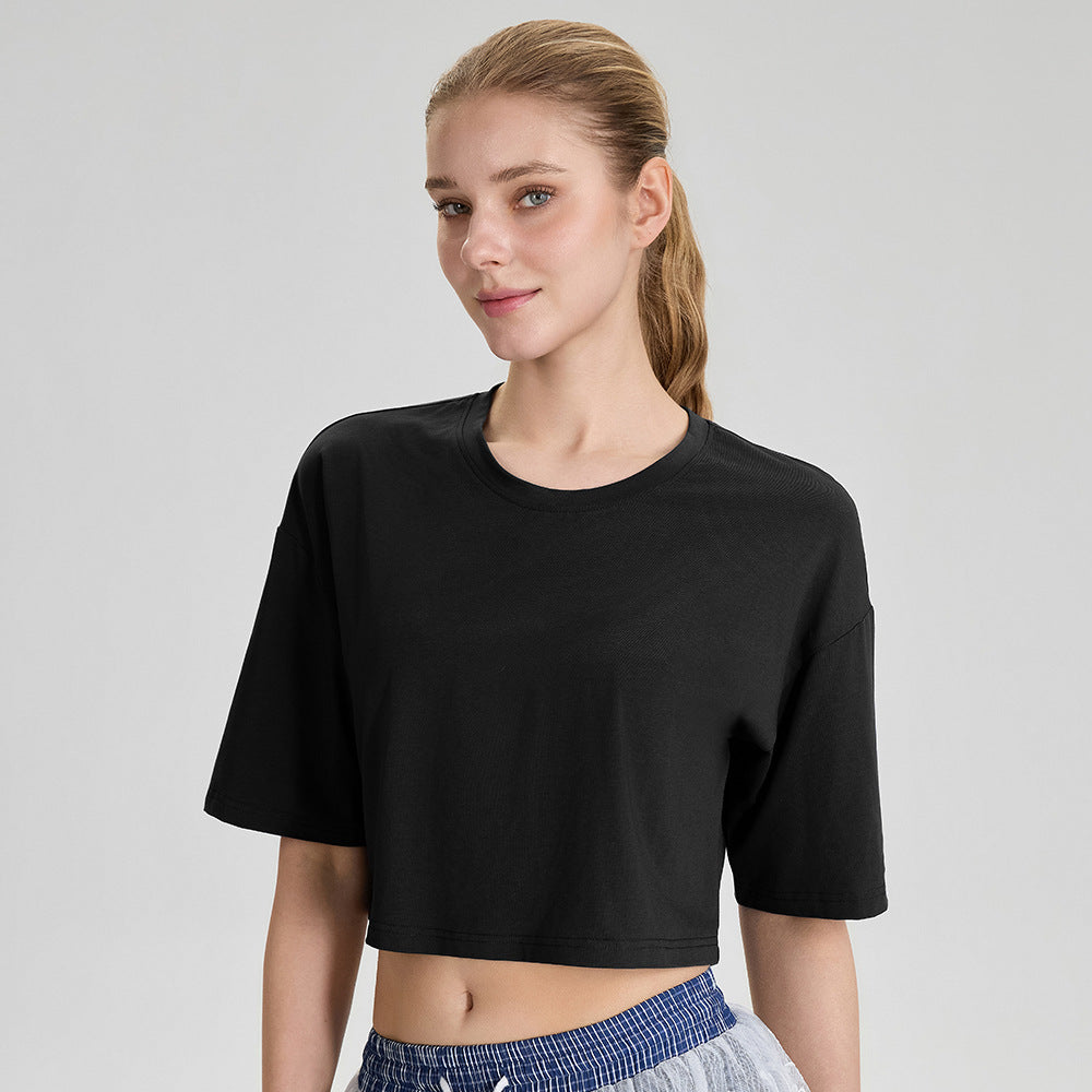 Spring Summer Modal Yoga Short Sleeve Women Loose