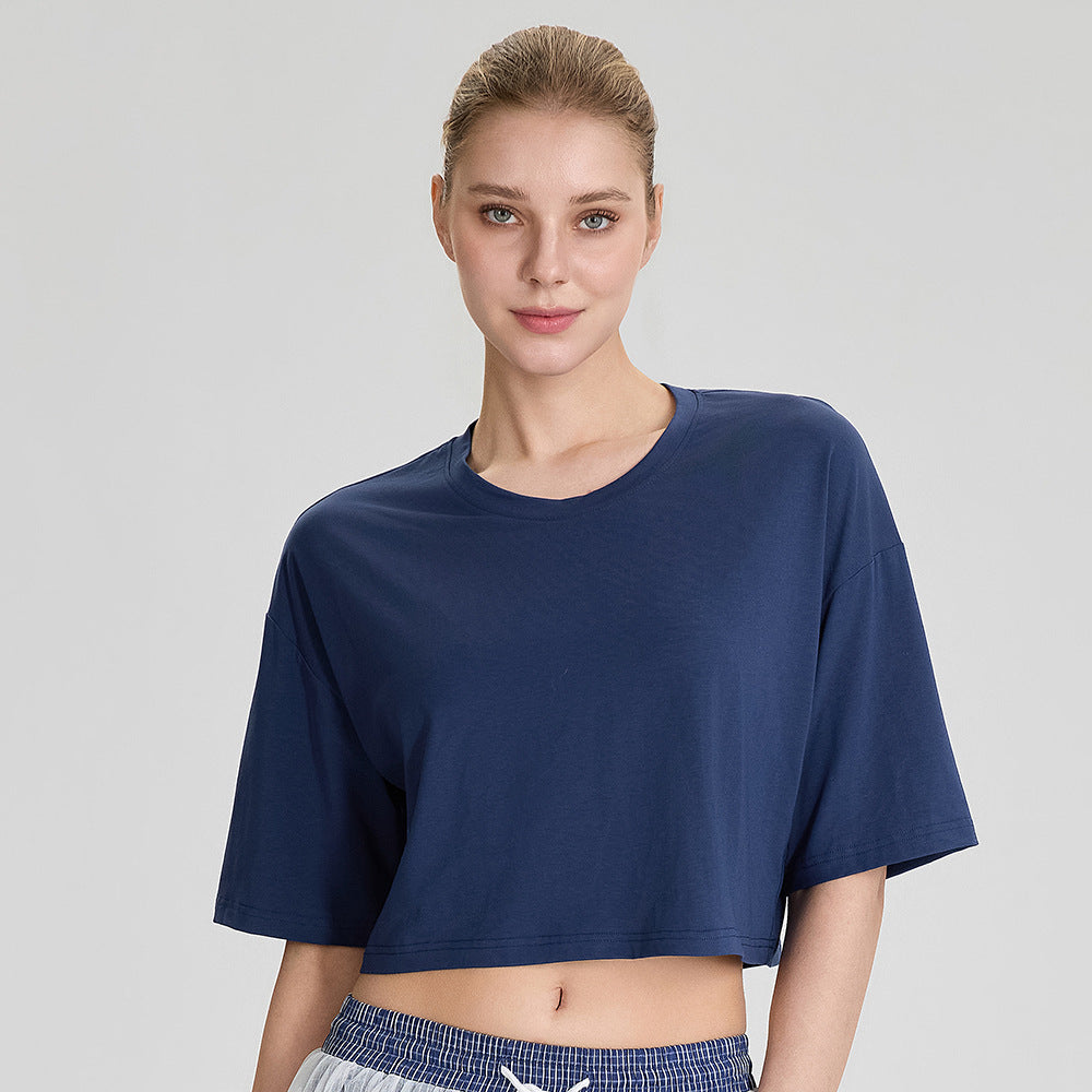 Spring Summer Modal Yoga Short Sleeve Women Loose