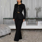 Women Wear High End Gold Buckle Office Business Set