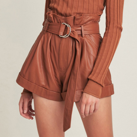 Spring Autumn HW A line Faux Leather Pants Women Popular WL