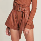 Spring Autumn HW A line Faux Leather Pants Women Popular WL