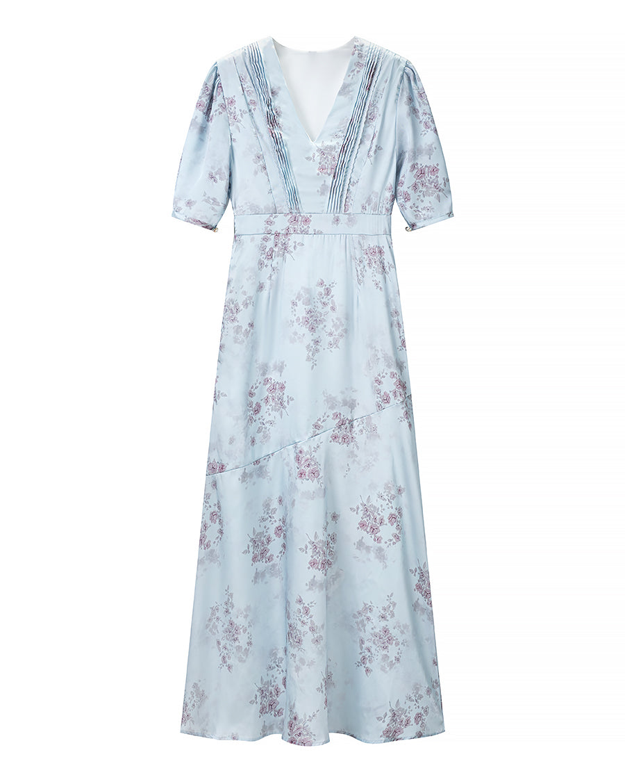 Women's Satin Floral Dress