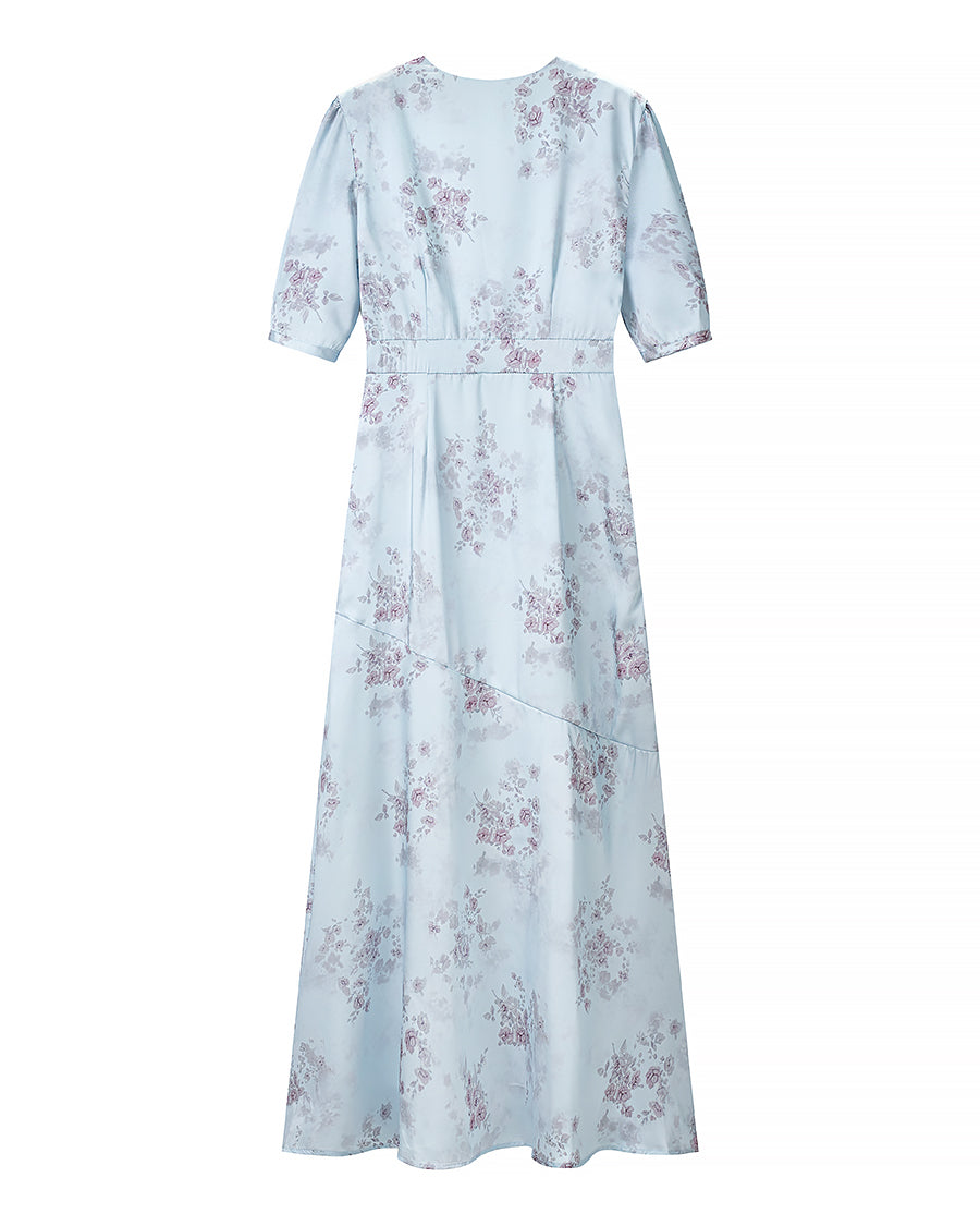 Women's Satin Floral Dress