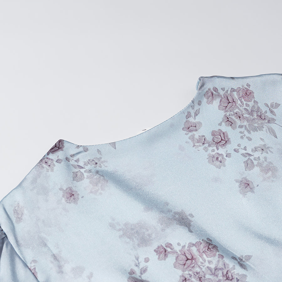 Women's Satin Floral Dress