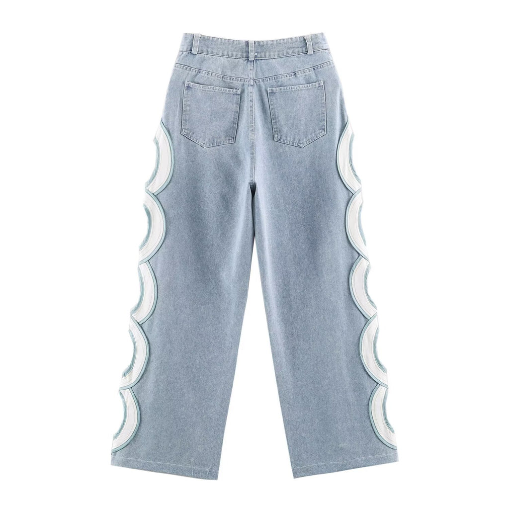 Spring Women Clothing Design Sensing Hollow Out CO HW Denim