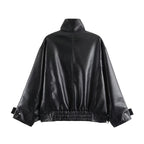 Women's Faux Leather Oversized Coat