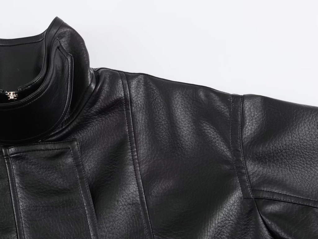 Women's Faux Leather Oversized Coat