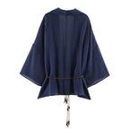 Women's Summer Translucent Pleated Effect Coat Pants Set