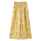 Women's Printed Shirt & Wide-Leg Pants Set