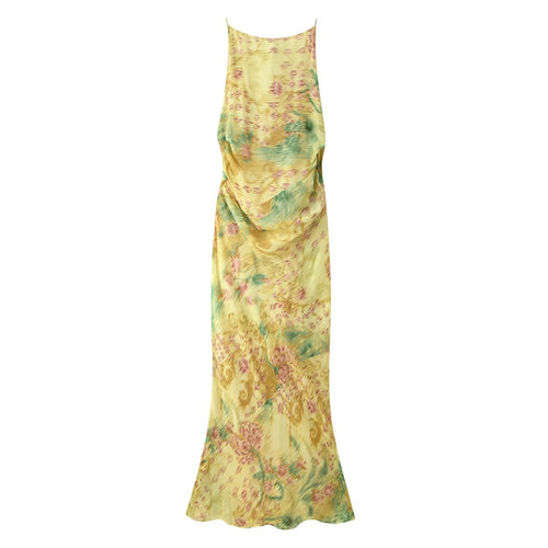 Women's Backless Tie Sleeveless Maxi Dress