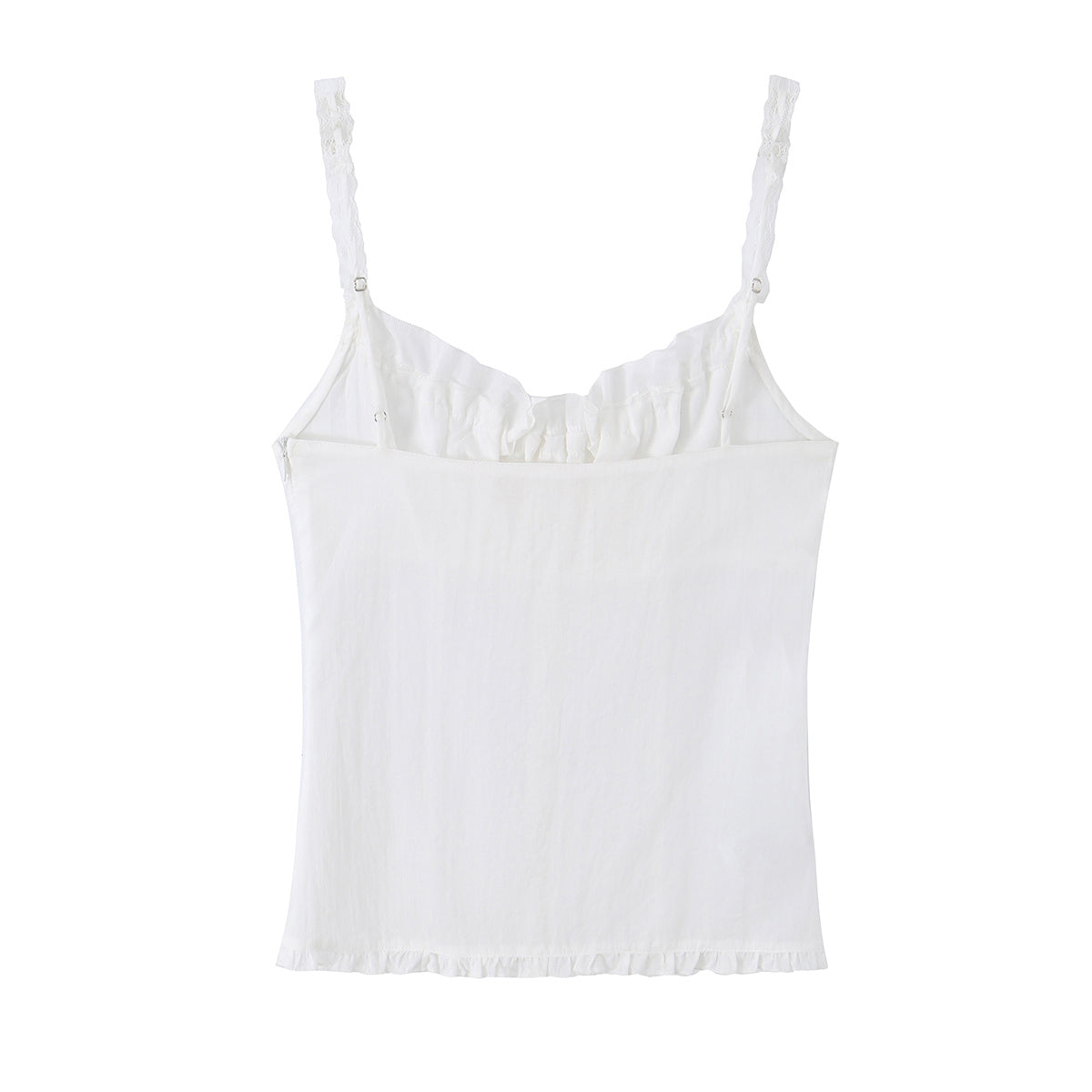 Women's Spaghetti-Strap Ruffle Tie Cropped Tank Top