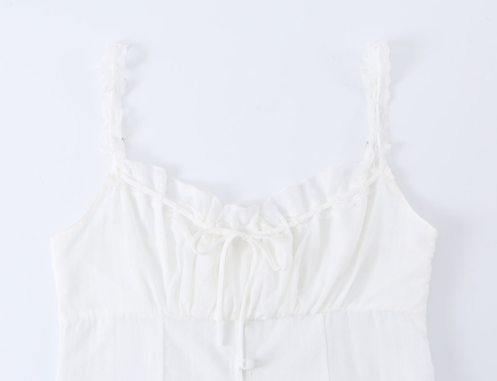 Women's Spaghetti-Strap Ruffle Tie Cropped Tank Top