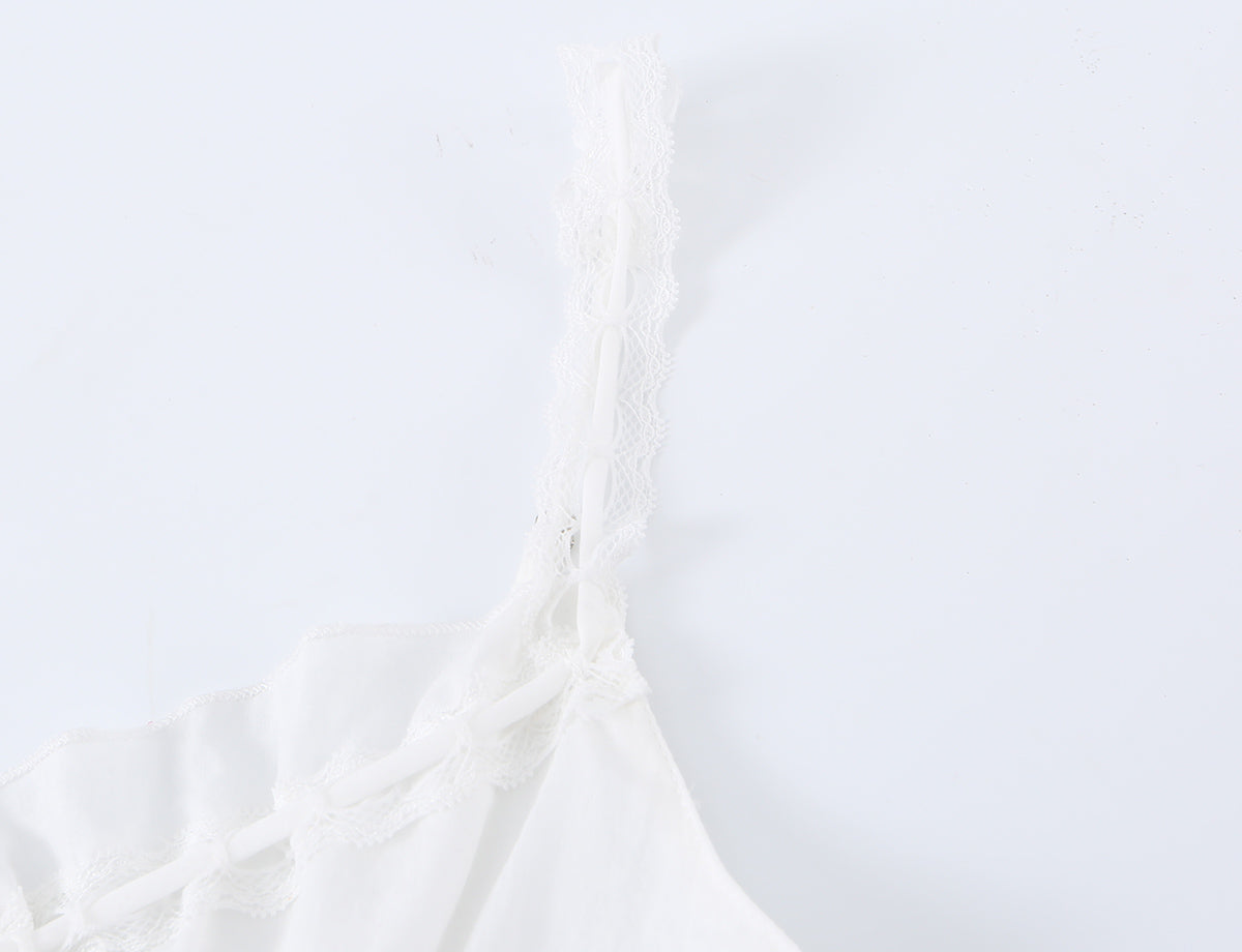 Women's Spaghetti-Strap Ruffle Tie Cropped Tank Top