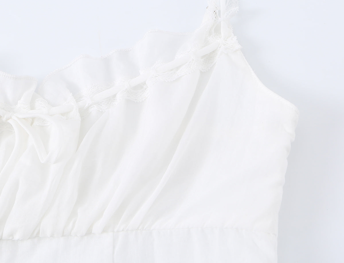 Women's Spaghetti-Strap Ruffle Tie Cropped Tank Top