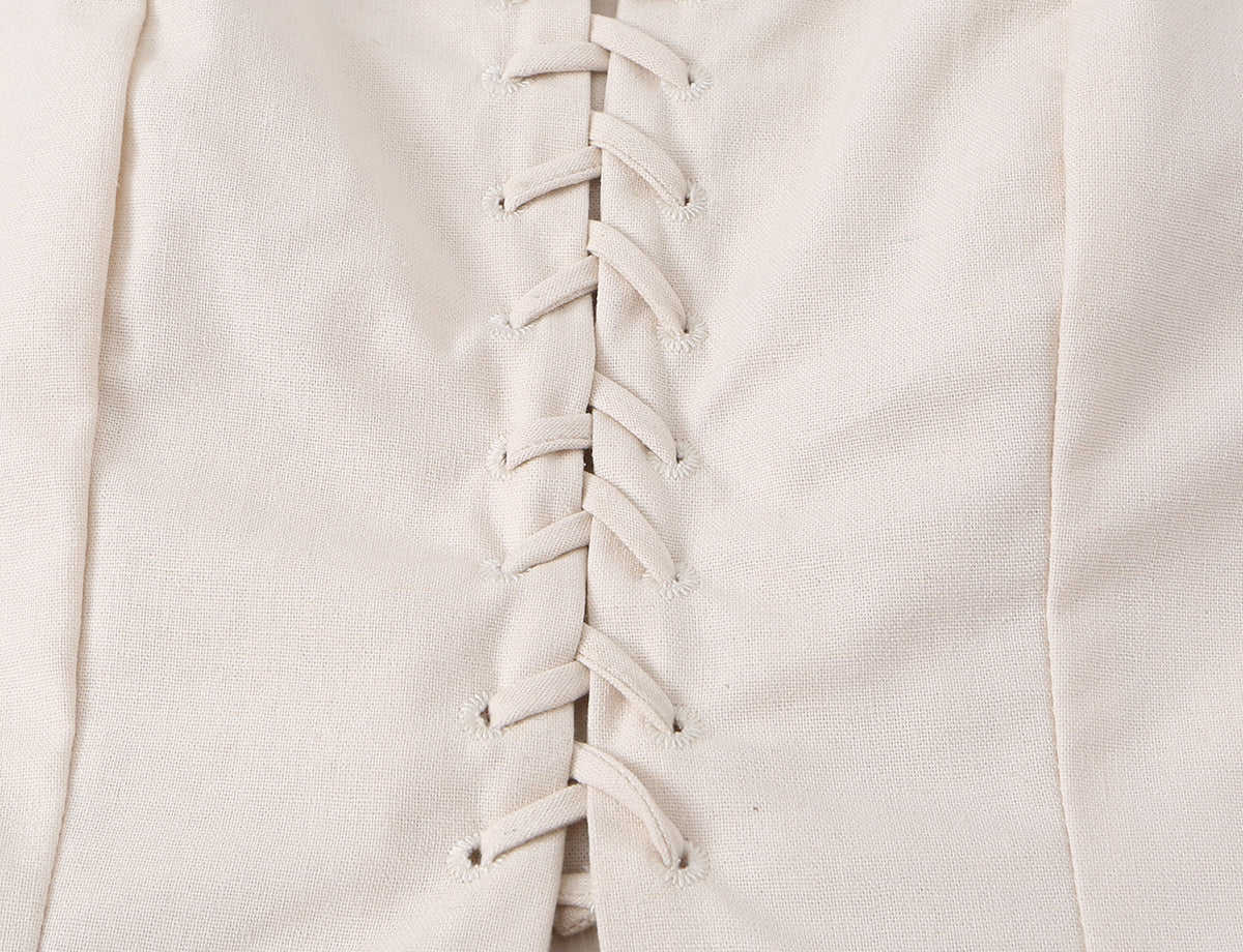 Sexy Little Suspenders Women Summer Wear Design Waist Trimming Ruffles Single Breasted Stitching Elegant French Vest