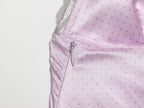 Women Retro Polka Dot Lace Silk Satin Textured Top