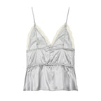 Women's Women’s Retro Polka Dot Lace Trim Top