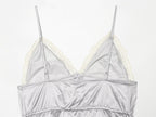 Women's Women’s Retro Polka Dot Lace Trim Top