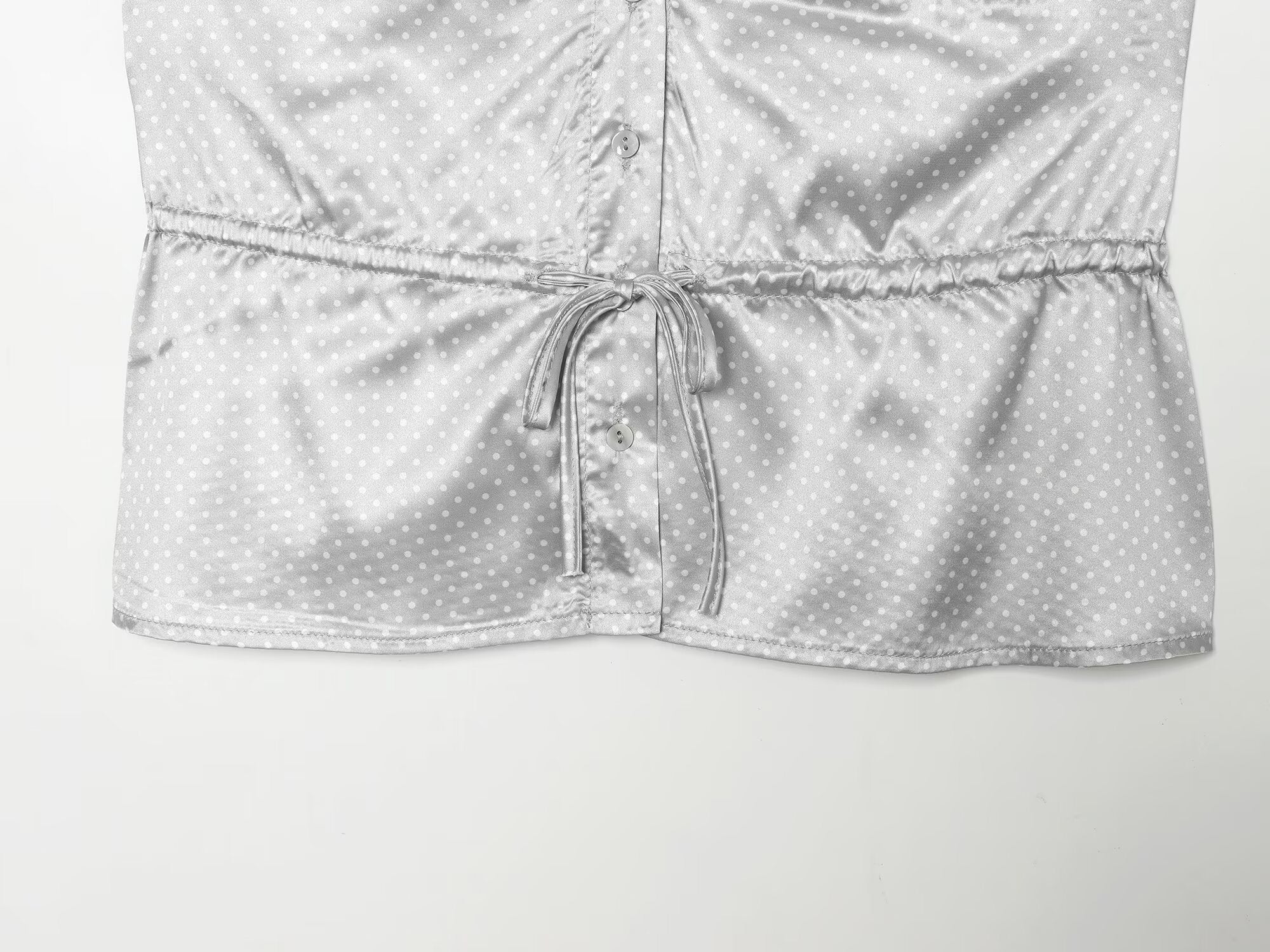 Women's Women’s Retro Polka Dot Lace Trim Top