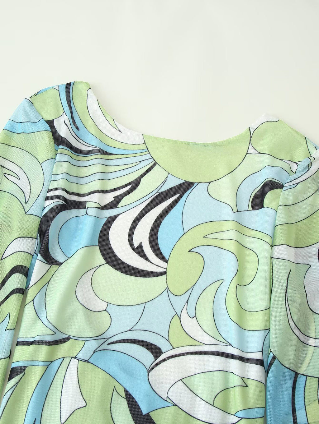 Women's Printed Backless Flare Sleeve Maxi Dress