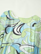 Women's Printed Backless Flare Sleeve Maxi Dress