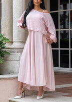 Women's One-Shoulder Long Sleeve Top & Maxi Skirt Set
