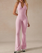 Women's Lace Halter Workout Jumpsuit