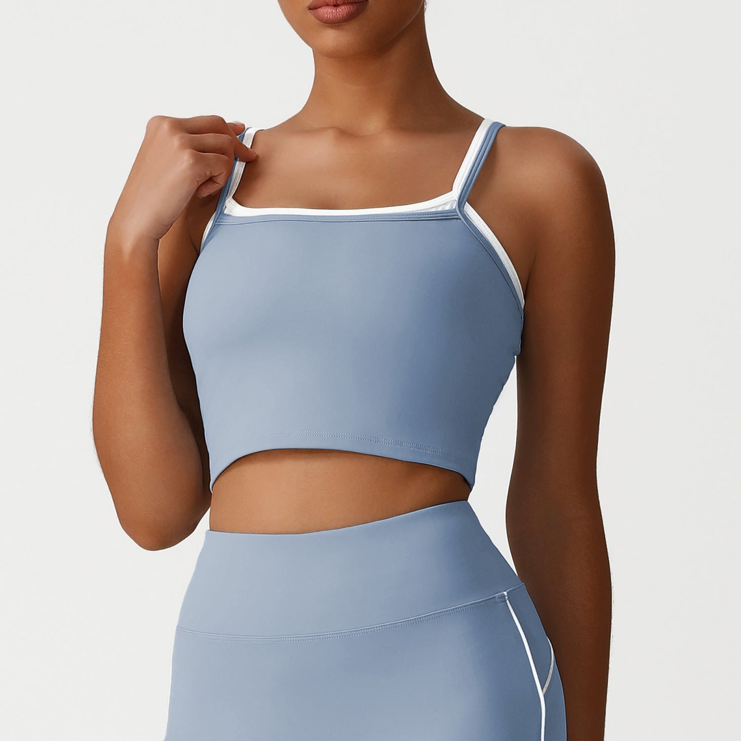 Women's Color-Block Square-Neck Sports Top