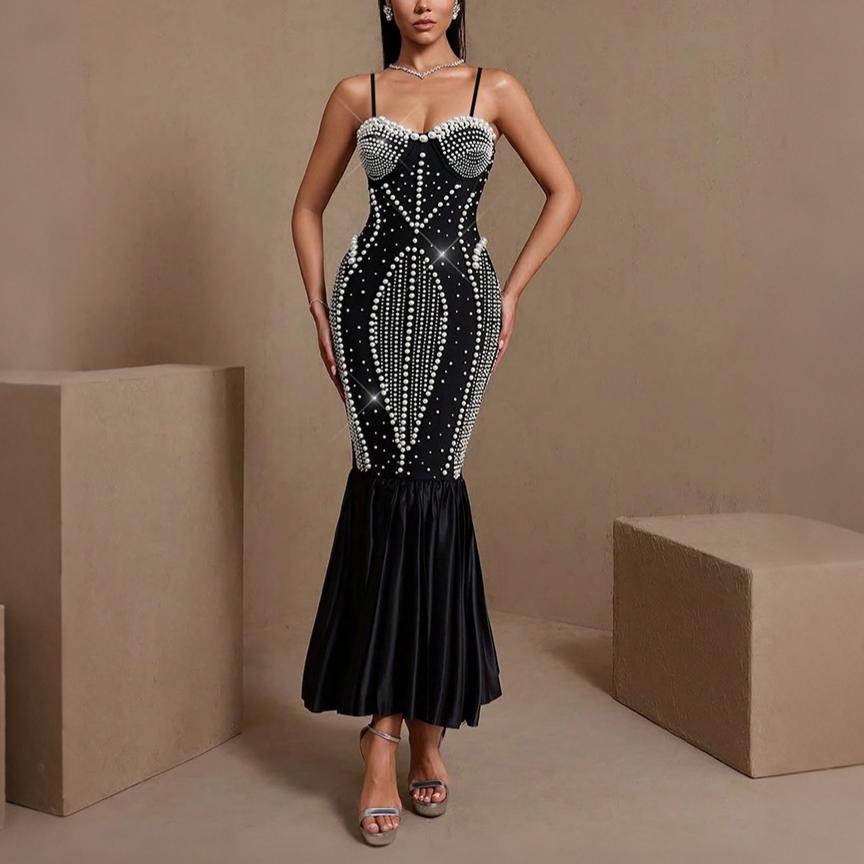 Women's Rhinestone Strapless Bodycon Jumpsuit
